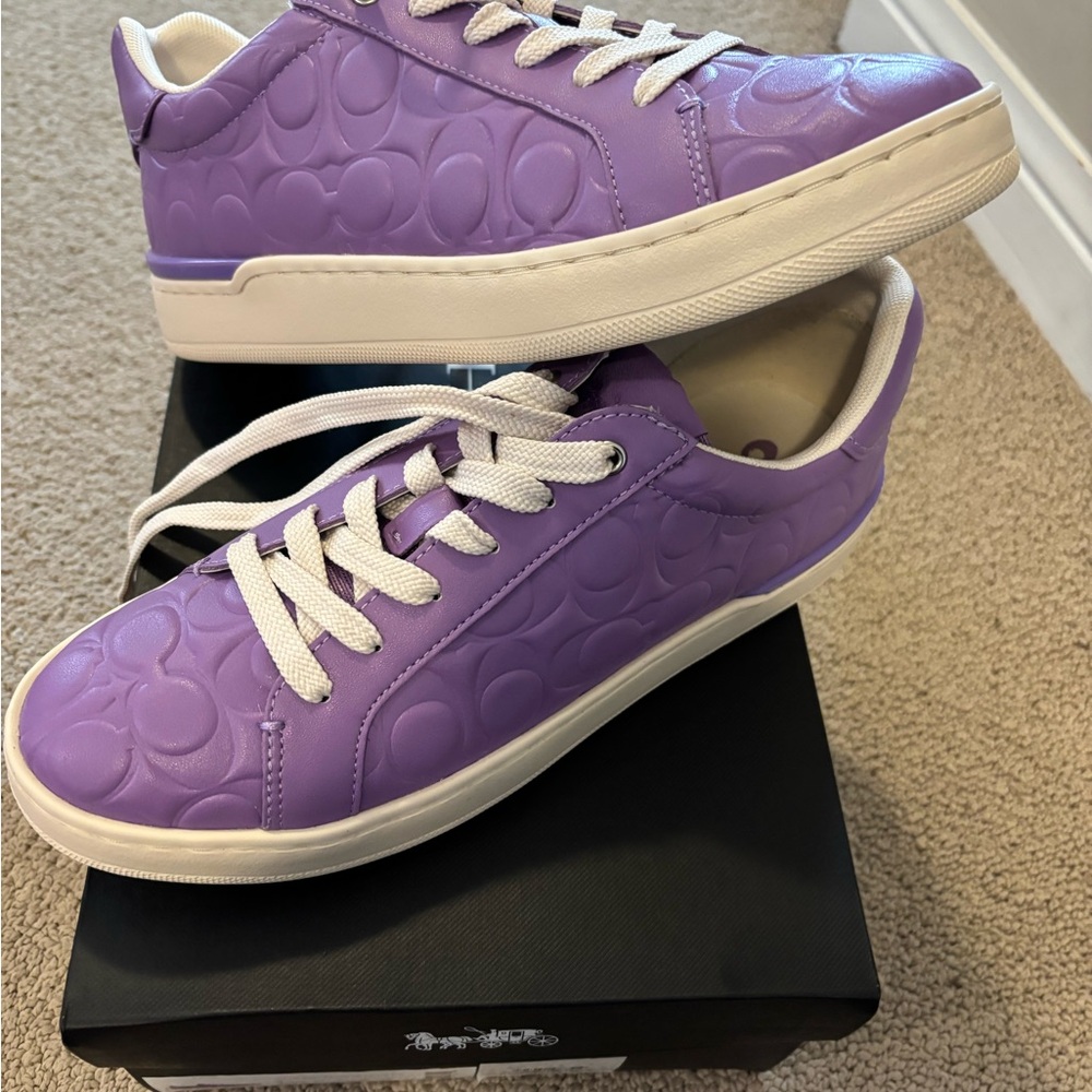 Coach Purple Embossed Sneakers